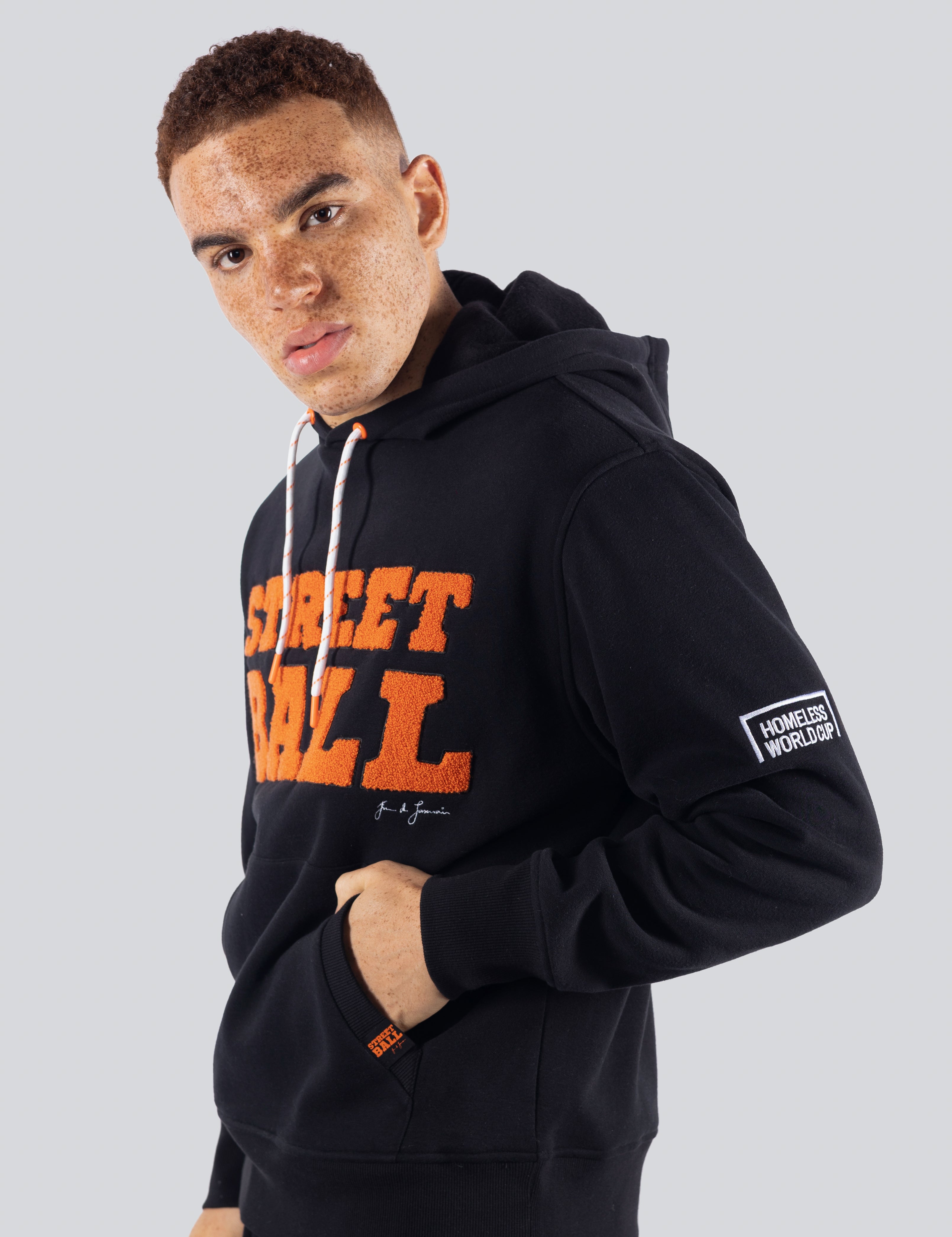 STREETBALL SOCCER HOODIE (BLACK/ORANGE)