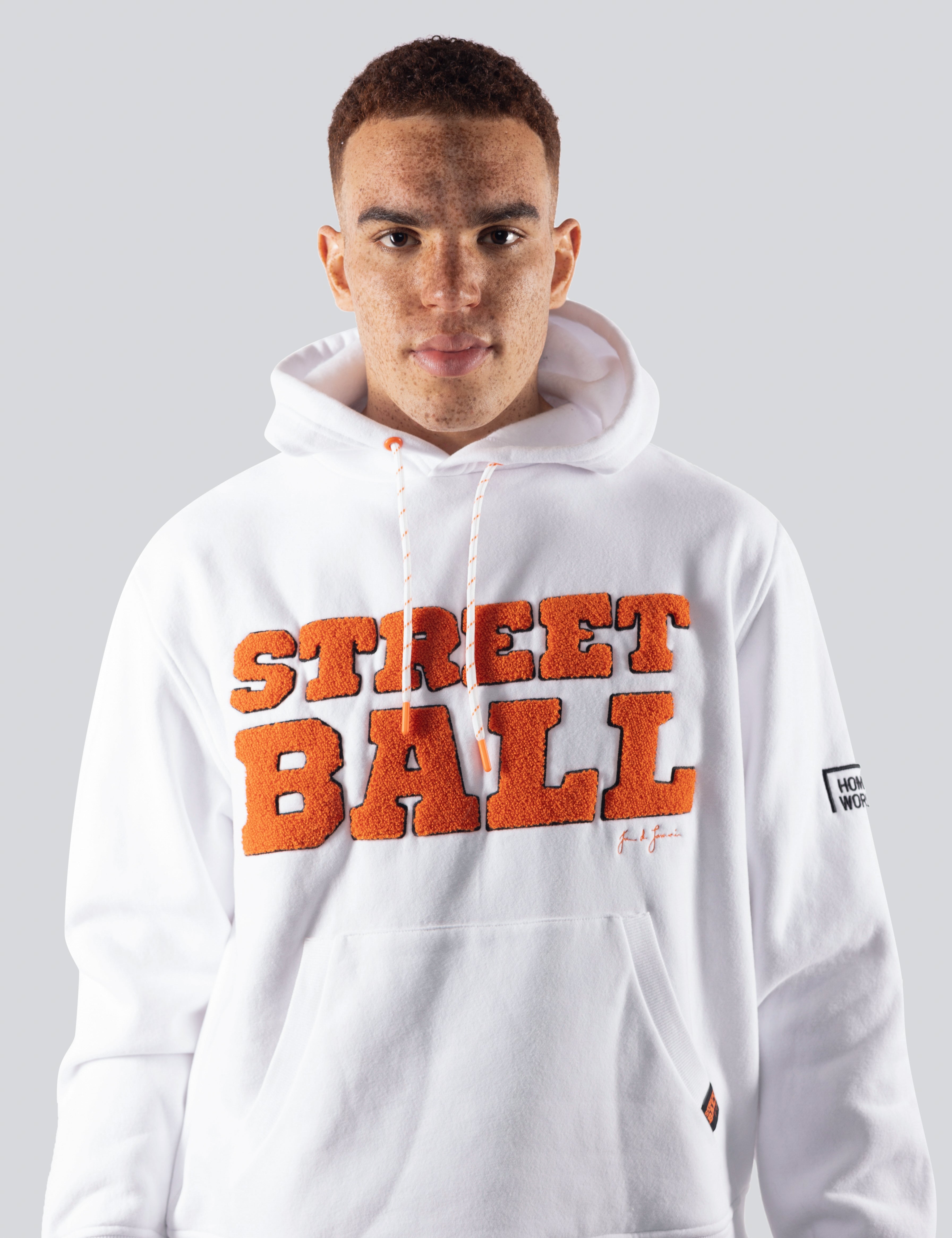 STREETBALL SOCCER HOODIE (WHITE/ORANGE)